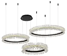 Люстра подвесная LED Лаура 08246,19PA Kink Light прозрачная на 1 лампа, основание чёрное в стиле современный кольца